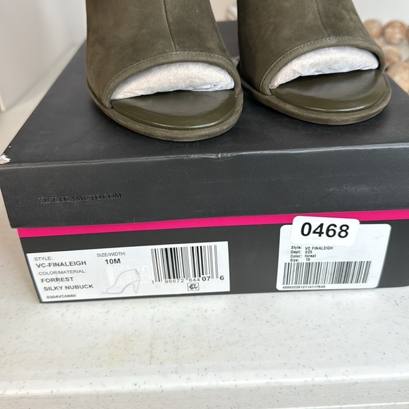 Vince Camuto Finaleigh Nubuck Leather Heeled Bootie’s Size 10 Forest Green - Picture 9 of 10